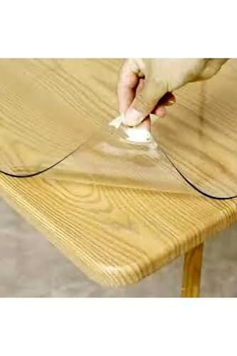 Başak Ev Tekstili(1615) 2 mm Kalınlık 70 cm en Şeffaf Kalın Pvc Masa Koruyucu Mika Masa Örtüsü Şeffaf-70 x 120
