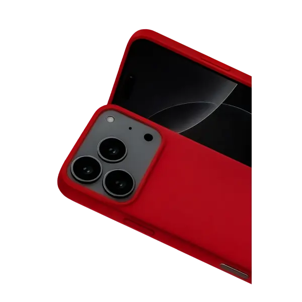 Apple iPhone 17 Pro Max Nano içi Kadife Silikon - Kırmızı