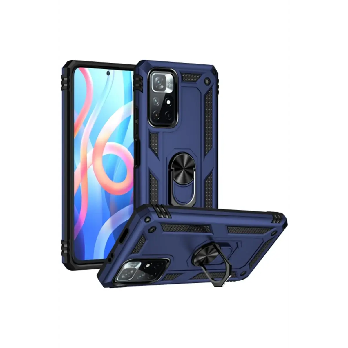 Xiaomi Redmi Note 11T Kılıf Sofya Yüzüklü Silikon Kapak - Lacivert