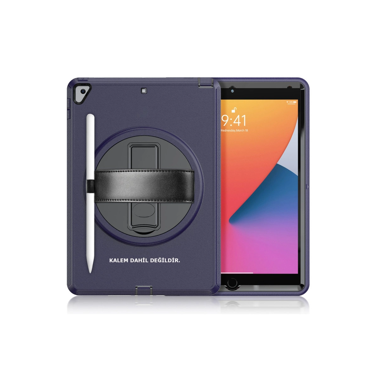 Apple İpad 10.2 (7.nesil) Kılıf Hand Strap Tablet Kılıfı - Lacivert