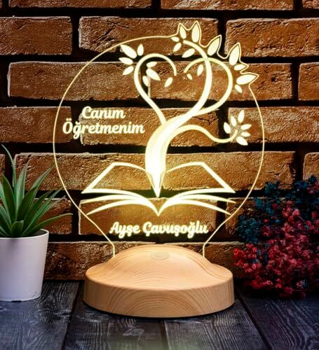 Canım Öğretmenim 3D LED Lamba, Öğretmene Özel Mezuniyet ve Öğretmenler Günü Hediyesi