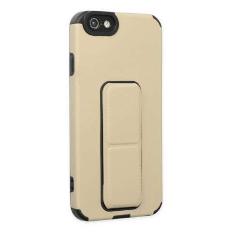 Apple İphone 6 Kılıf Mega Standlı Silikon - Gold