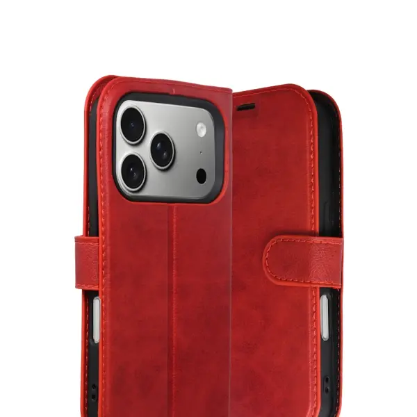 Apple iPhone 17 Pro Trend S Plus Kapaklı Kılıf - Kırmızı