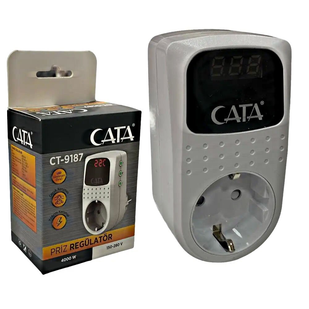Cata Dijital Akım Korumalı Priz ( 918 Joule ) ( 4000W ) CT-9187