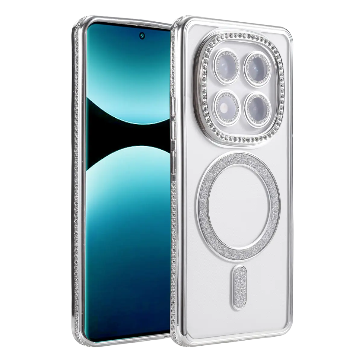 Xiaomi Redmi Note 15 Pro 5G Joke Simli Magneticsafe Kılıf - Gümüş
