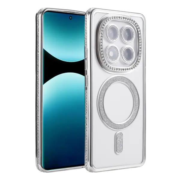 Xiaomi Redmi Note 15 Pro 5G Joke Simli Magneticsafe Kılıf - Gümüş