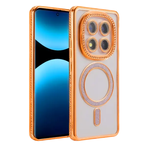 Xiaomi Redmi Note 15 Pro 5G Joke Simli Magneticsafe Kılıf - Turuncu