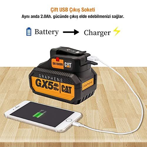 DA18099 Çift Çıkışlı USB Port + LED Fener, 18V, 2A