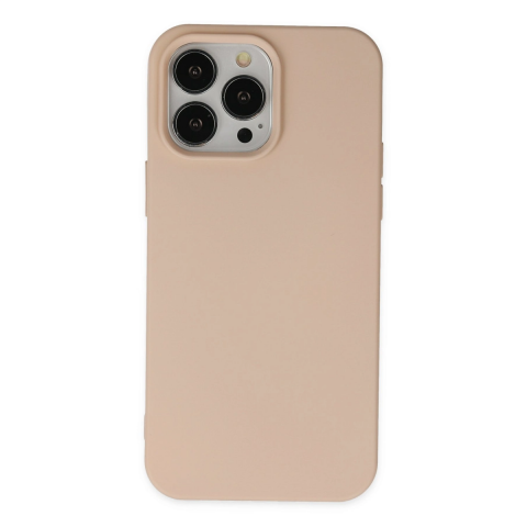 Apple İphone 14 Pro Max Kılıf Nano İçi Kadife Silikon - Pudra