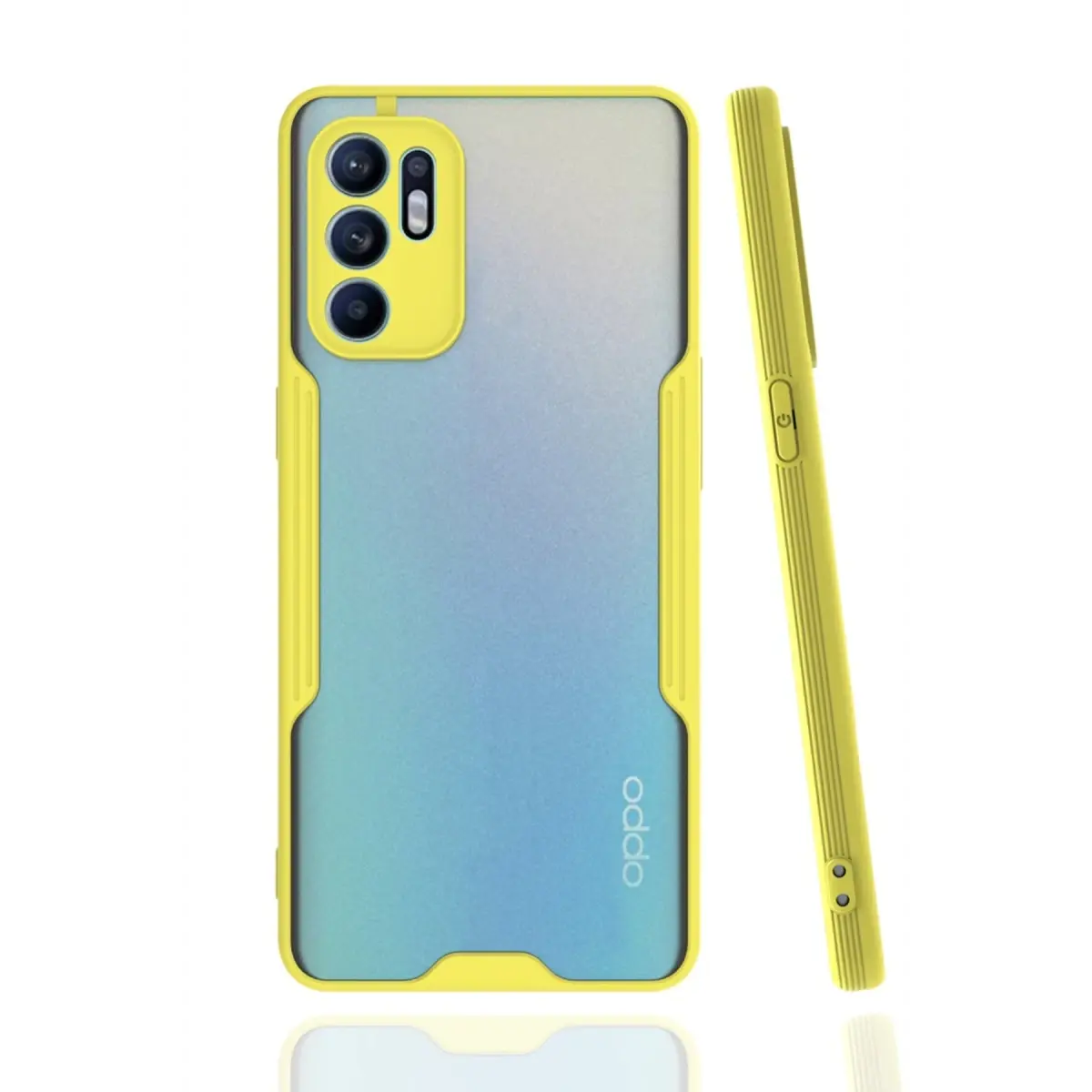 Oppo Reno 6 Kılıf Platin Silikon - Sarı
