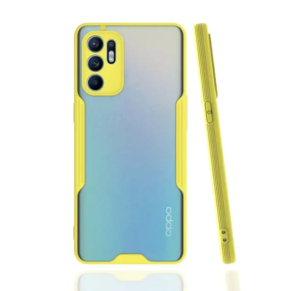 Oppo Reno 6 Kılıf Platin Silikon - Sarı