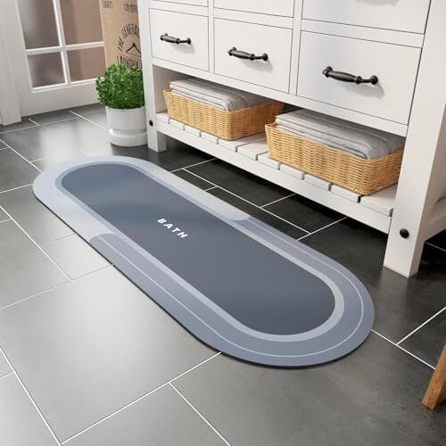 Sihirli Su Emici Banyo ve Mutfak Paspası, Kaymaz Tabanlı, 40 cm - 120 cm, Yuvarlak