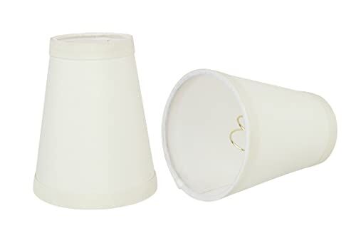 32666-2 Küçük Sert Sırtlı İmparatorluk Şekilli Avize Seti (2'li Paket); Beyaz Geçiş Tasarımı, 10,16 cm Alt Genişlik (5,88 cm x 10,16 cm x 12,7 cm) Klipsli Lamba Gölgeliği
