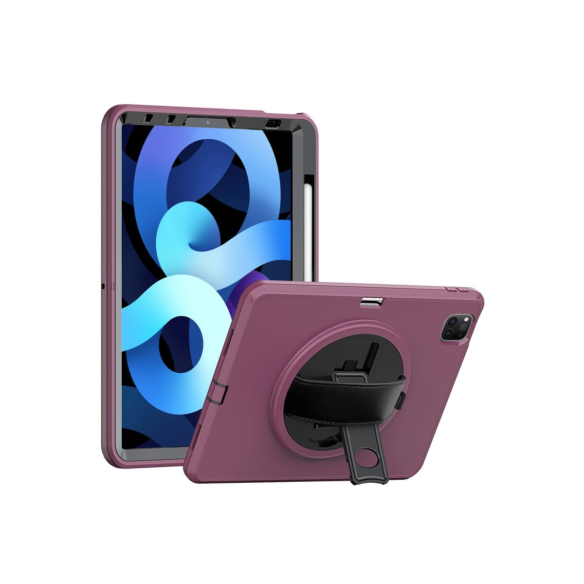 Apple İpad Pro 11 (2018) Kılıf Hand Strap Tablet Kılıfı - Mürdüm