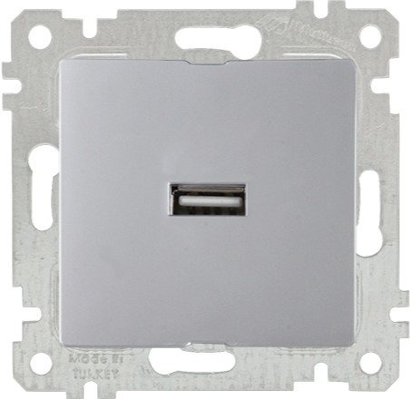 Mutlusan Rita Mek Tuş Tekli Usb Şarj Priz i İnox 2200 448 0182