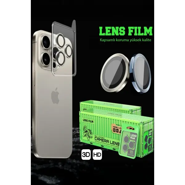 Apple iPhone 17 Pro Raze Metal Kamera Lens - Gri