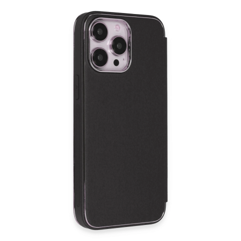 Apple İphone 14 Pro Kılıf Dolpin Kapaklı - Siyah