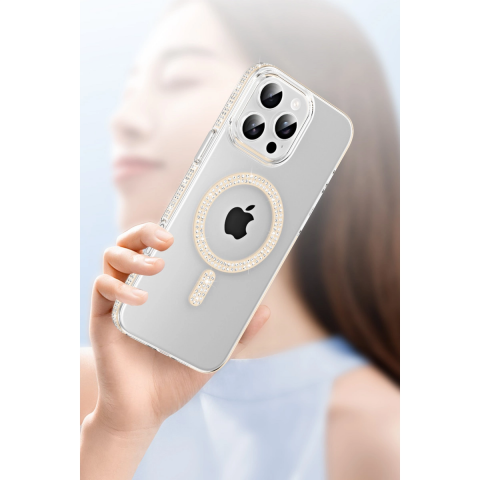 Joko Apple İphone 15 Pro Move Taşlı Magsafe Kapak - Siyah