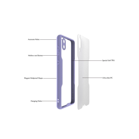 Samsung Galaxy A02 Kılıf Platin Silikon - Mavi