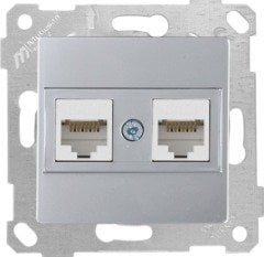 Mutlusan Rita Mek Tuş Data Priz i 2*Rj45 Cat 6  İnox 2200 141 0182