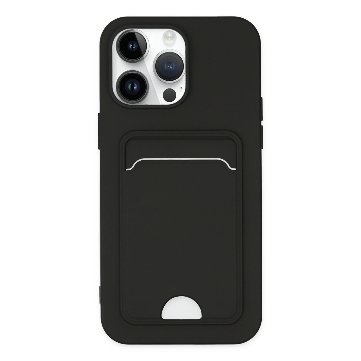 Apple İphone 14 Pro Kılıf Kelvin Kartvizitli Silikon - Siyah