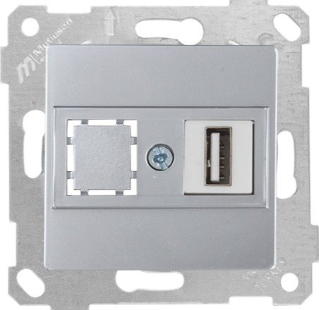 Mutlusan Rita Mek Tuş Data Priz i 1*Usb İnox 2200 455 0182