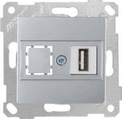 Mutlusan Rita Mek Tuş Data Priz i 1*Usb İnox 2200 455 0182