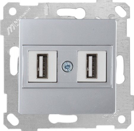 Mutlusan Rita Mek Tuş Data Priz i 2*Usb İnox 2200 456 0182