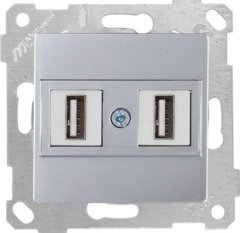 Mutlusan Rita Mek Tuş Data Priz i 2*Usb İnox 2200 456 0182