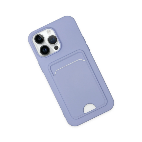 Apple İphone 14 Pro Kılıf Kelvin Kartvizitli Silikon - Lila