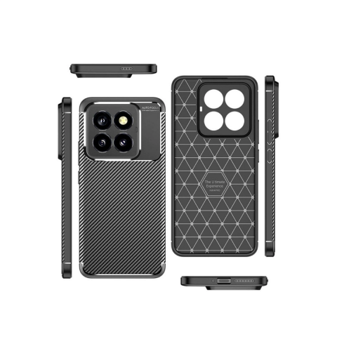 Xiaomi Mi 14t Pro Kılıf Auto Focus Karbon Kapak - Siyah
