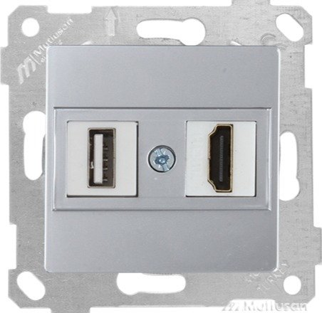 Mutlusan Rita Mek Tuş Data Priz i 1*Usb/1*Hdmı İnox 2200 459 0182