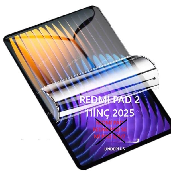 Xiaomi Redmi Pad 2 11inç 2025 ile Uyumlu Dönen Tablet Kılıfı, Ekran Koruyucu ve Kalem - Mor