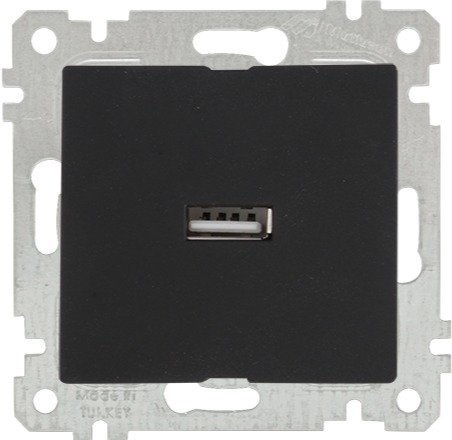 Mutlusan Rita Mek Tuş Tekli Usb Şarj Priz i Siyah 2200 448 0184