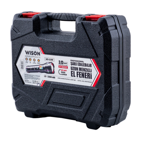 Wison Ws-1150 Uzun Menzilli 60 Watt 5500 Lümen Profesyonel Güçlü El Feneri