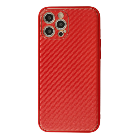 Apple İphone 12 Pro Max Kılıf Coco Karbon Silikon - Kırmızı