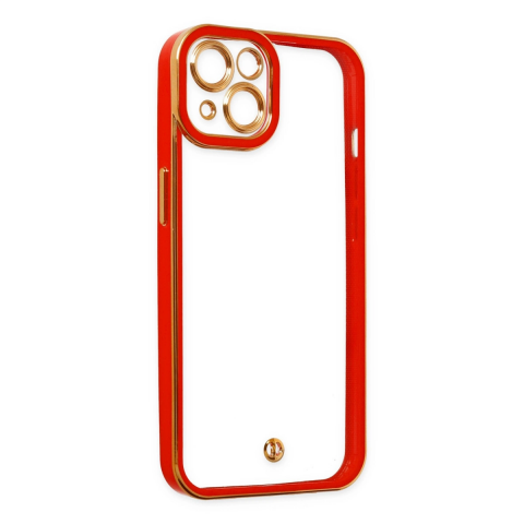 Apple İphone 14 Plus Kılıf Liva Lens Silikon - Kırmızı