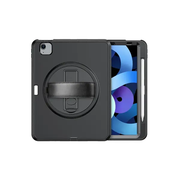 Apple iPad 2025 10.9 10.Nesil (A16) Kılıf Hand Strap Tablet Kılıfı - Siyah