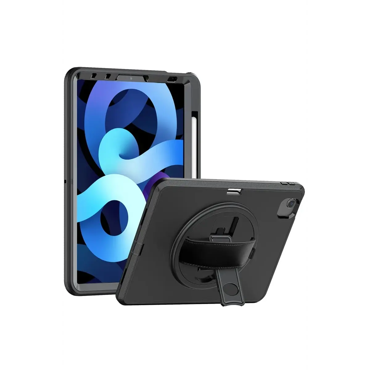 Apple iPad 2025 10.9 10.Nesil (A16) Kılıf Hand Strap Tablet Kılıfı - Siyah