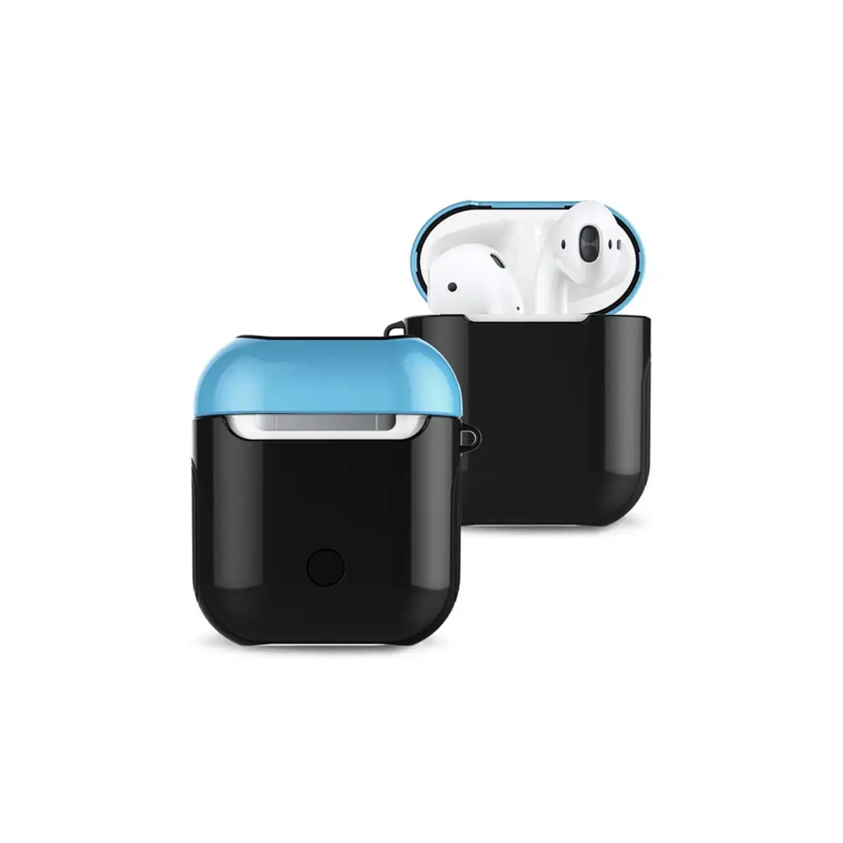 Apple Airpods 2 (2.nesil) 3in1 Kılıf - Siyah-Mavi