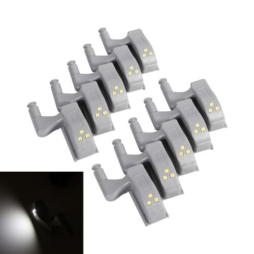 Menteşeli LED Sensör Işığı, Evrensel Dolap Klozet ve Gardırop Gece Işığı, 1'lu Paket, Beyaz