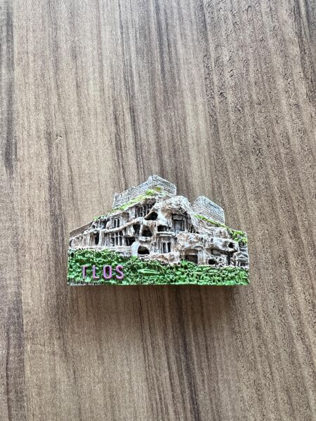 Tlos Antik Kent Dekoratif Mıknatıslı Antik Şehir Tasarımı, Beyaz ve Yeşil