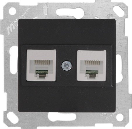 Mutlusan Rita Mek Tuş Data Priz i 2*Rj45 Cat 6  Siyah 2200 141 0184