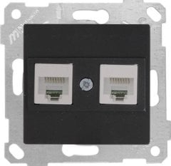 Mutlusan Rita Mek Tuş Data Priz i 2*Rj45 Cat 6  Siyah 2200 141 0184
