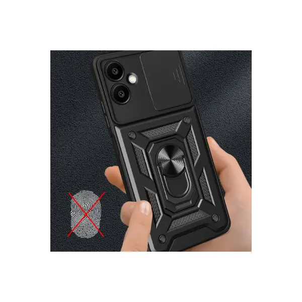 Samsung Galaxy A06 Kılıf Pars Lens Yüzüklü Silikon - Yeşil