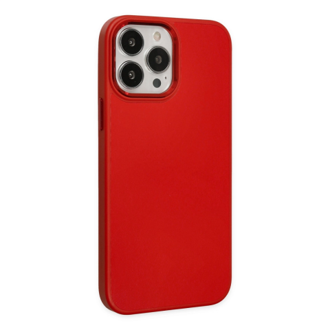 Apple İphone 13 Pro Kılıf Asya Deri Silikon - Kırmızı