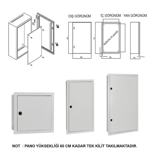 Seba 70*70*15 Taban Saclı Pano Sıva Altı (0,8 mm) DKP Sac