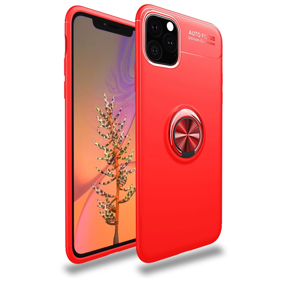 Apple İphone 11 Pro Kılıf Range Yüzüklü Silikon - Kırmızı