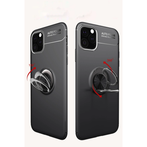 Apple İphone 11 Pro Kılıf Range Yüzüklü Silikon - Kırmızı