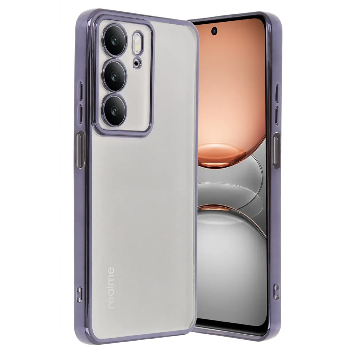 Realme C75 4G Kılıf Razer Lensli Silikon - Mor